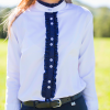 Girls White Long Sleeve Frill Shirt - Image 4