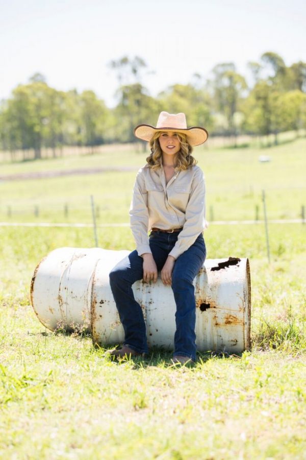 Ladies Dust Collection Work Shirt Beige