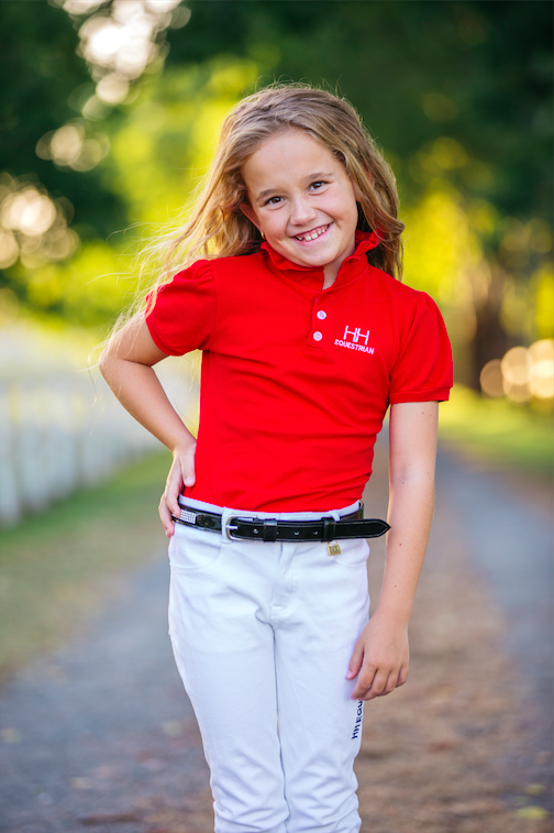 Kids HH Equestrian Polo Shirt Red - Girls