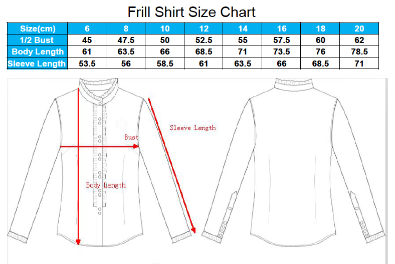 Ladies Long Sleeve Frill Shirt Navy