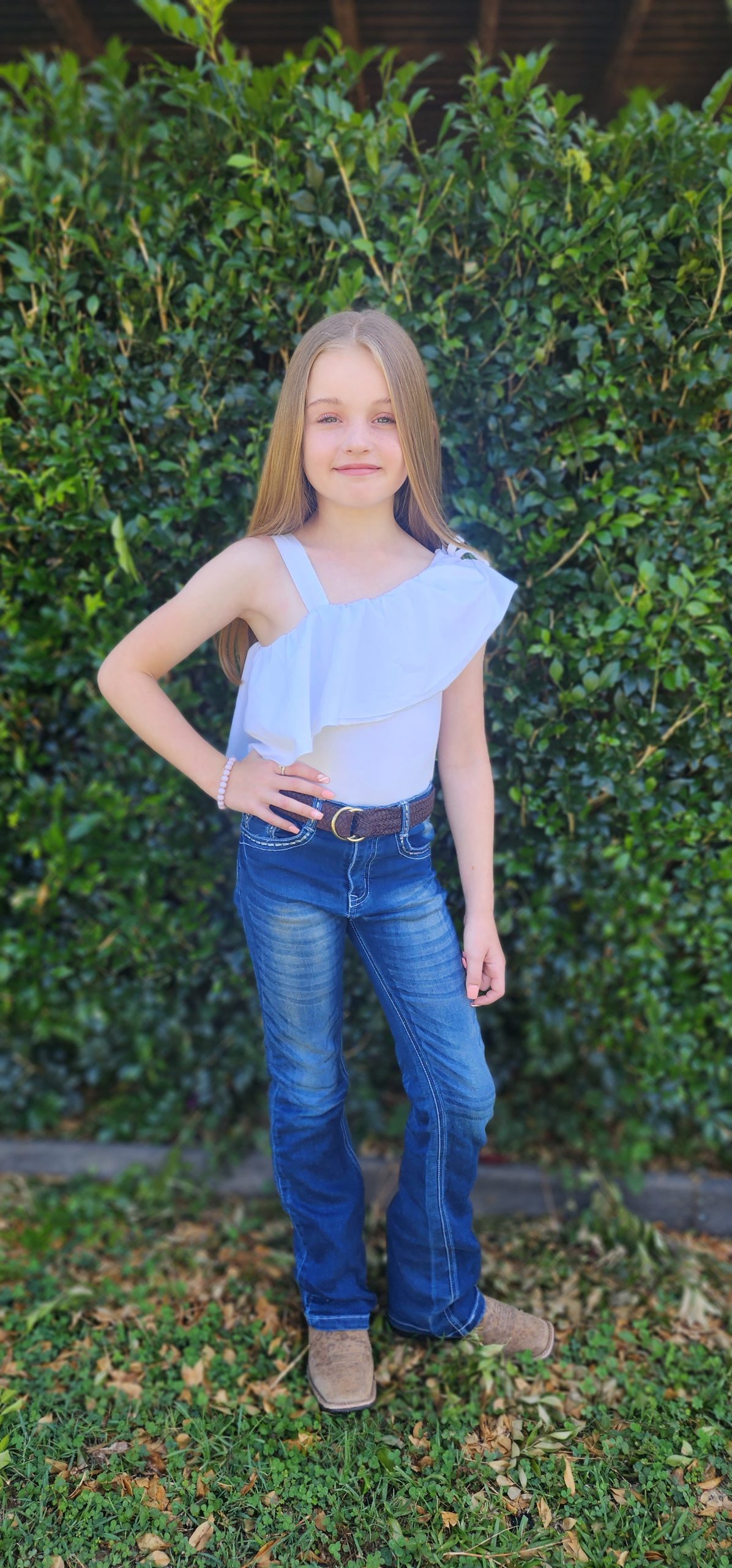 Girls Navy Denim Jeans