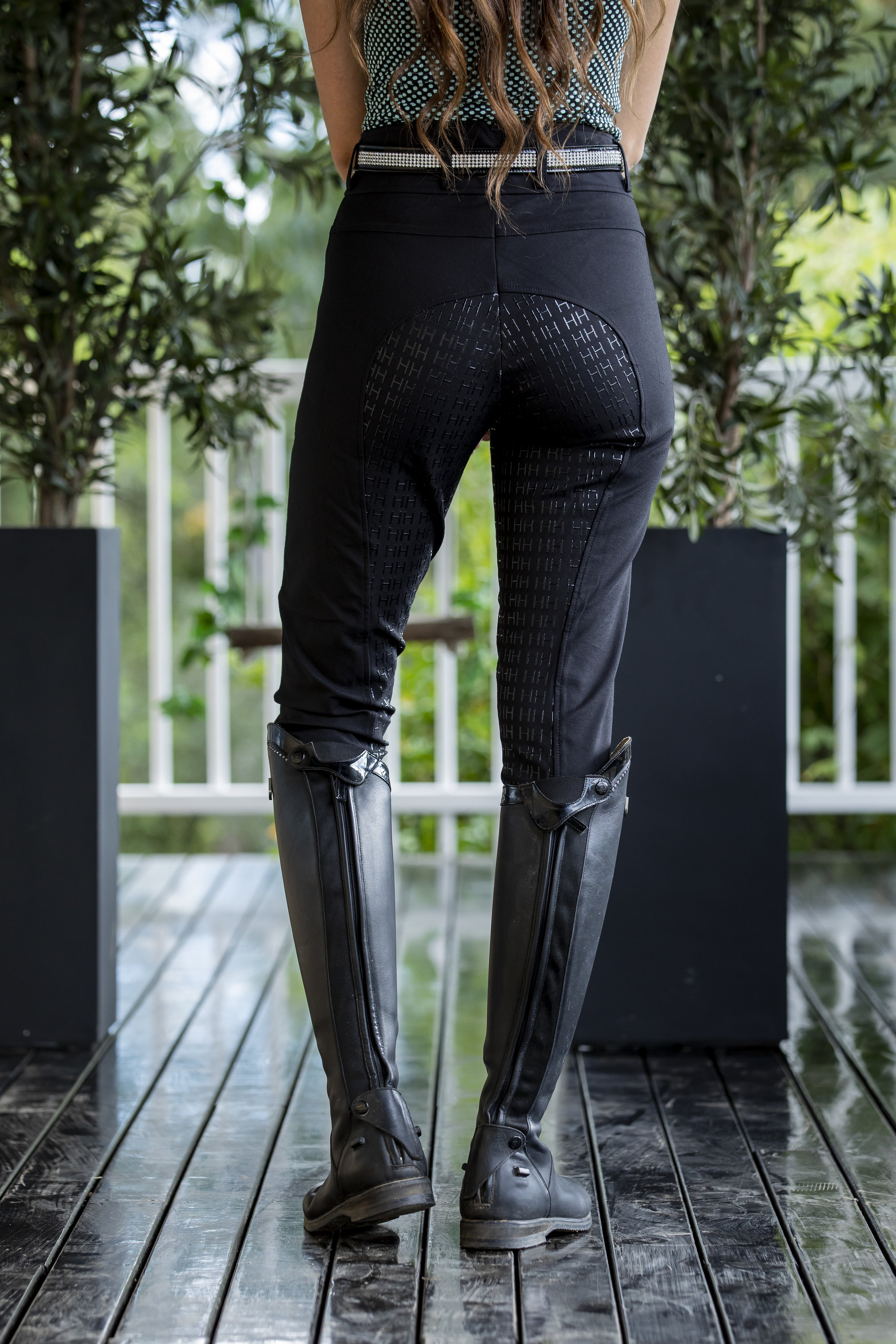 Ladies High Waisted Black Breeches