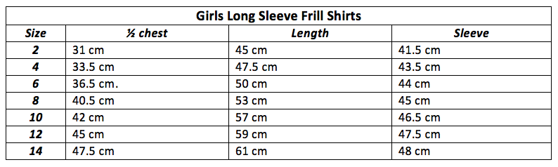 Girls White Long Sleeve Frill Shirt
