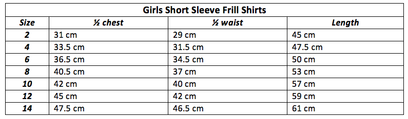 Girls Short Sleeve Frill Show Shirt