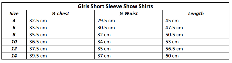 Girls Short Sleeve Show Shirts