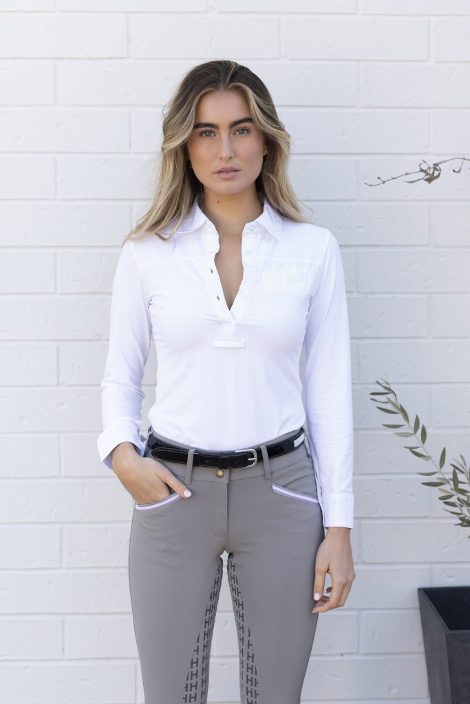 Coquet High Waist Hunter Coolmax Tan Knee Patch Breeches
