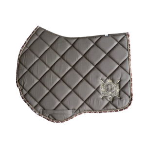 Deep Beige & Chestnut Hounds Tooth Jumping Saddle Pad