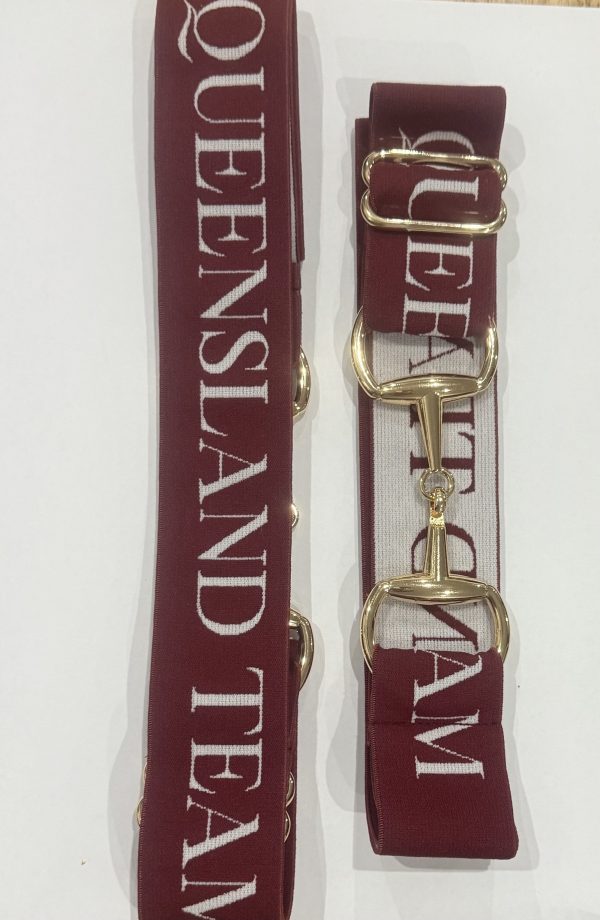 Queensland Team Maroon Bit Belt with Gold Bit