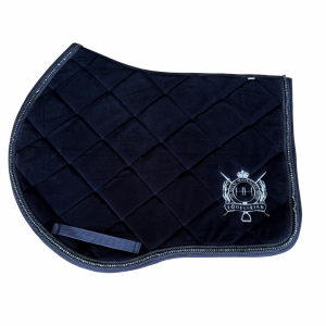 Navy Velvet Crystal Jump Cut Saddle Pad