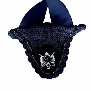 Navy Velvet & Crystal Padded Ear Bonnet