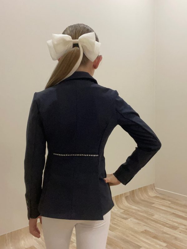 Kids Navy  Show Jacket New Euro Fabric with Diamond Detail - Image 7