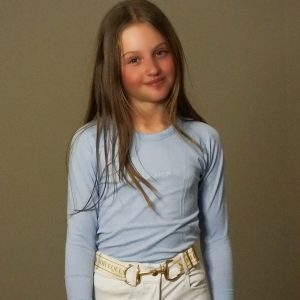 Ladies Crew Neck Light Blue short and long sleeve