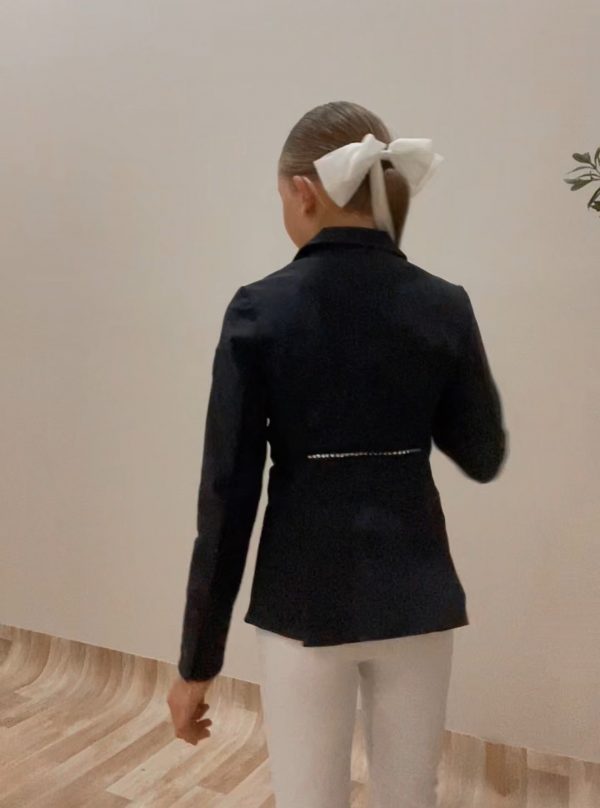 Kids Navy  Show Jacket New Euro Fabric with Diamond Detail - Image 6