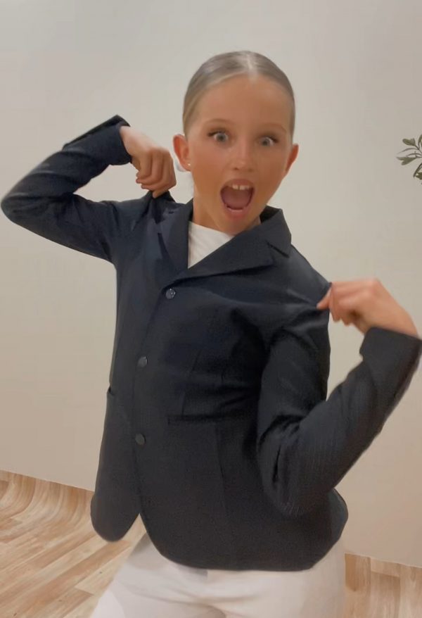 Kids Navy  Show Jacket New Euro Fabric with Diamond Detail - Image 3