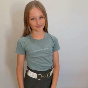 Ladies Light Green Short Sleeve Crew Neck Top