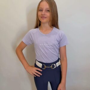 Ladies Lavender Short Sleeve crew neck shirt