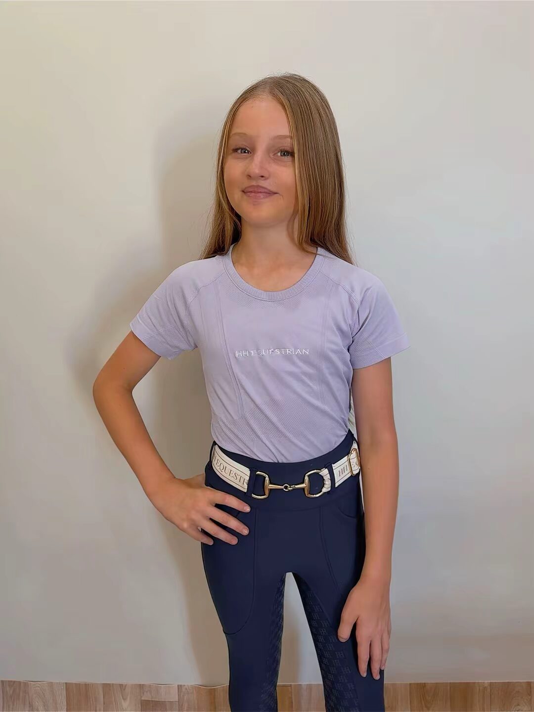 Ladies Lavender Short Sleeve crew neck shirt