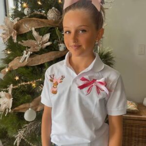 KIDS Bambi Christmas Polo Shirt Flat Collar