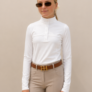 Ladies White Competition Shirt Long Sleeve