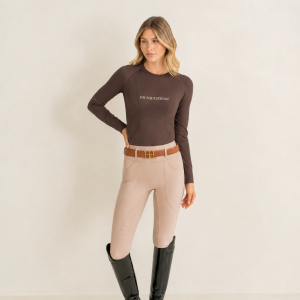 Ladies & Kids Chocolate Long Sleeve Crew Neck Top