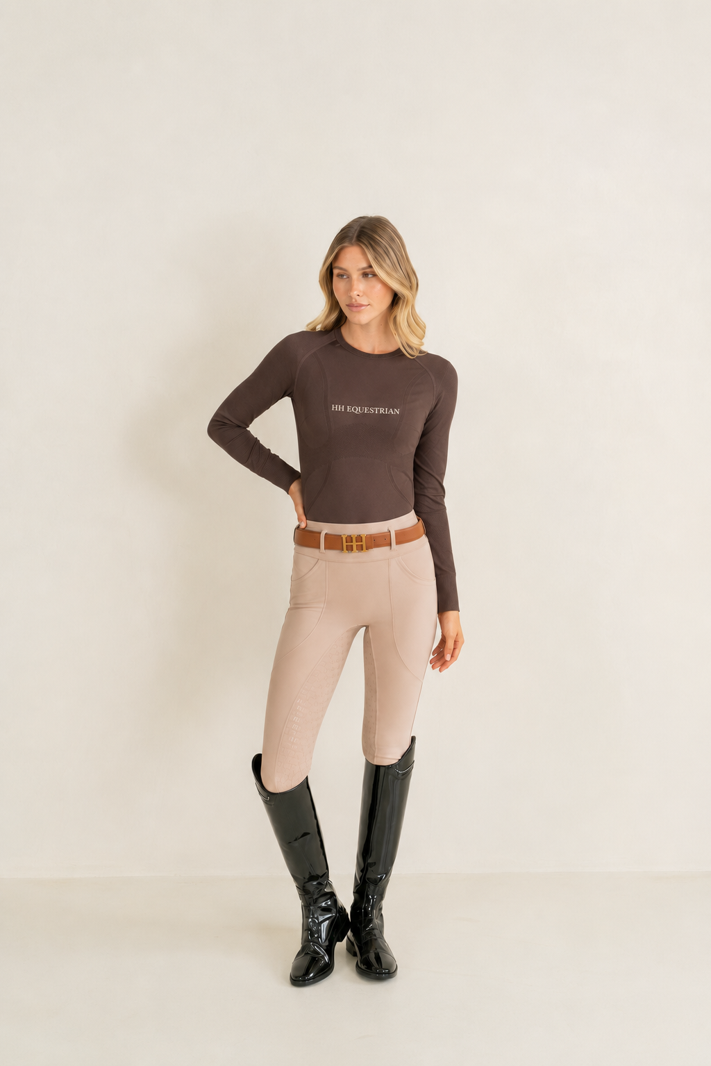 Ladies & Kids Chocolate Long Sleeve Crew Neck Top