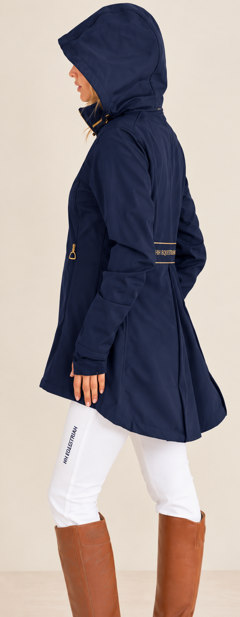 HH Equestrian Signature Waterproof Rain Jacket – Navy & Gold | PRE-ORDER - Image 3