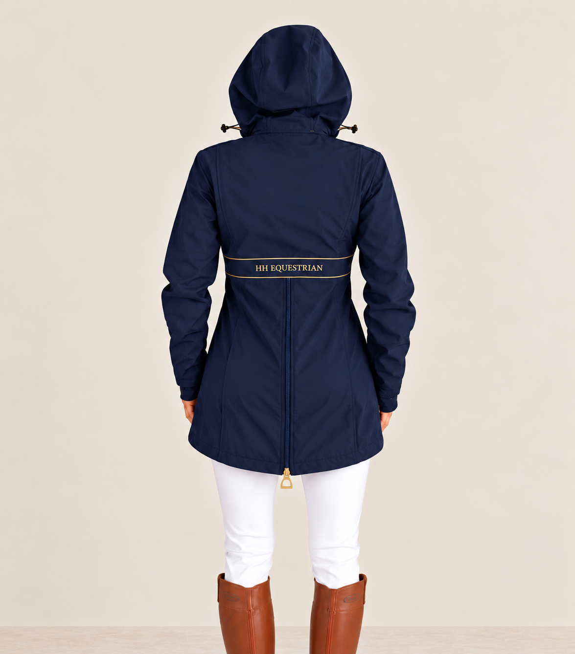 HH Equestrian Signature Waterproof Rain Jacket – Navy & Gold | PRE-ORDER - Image 4