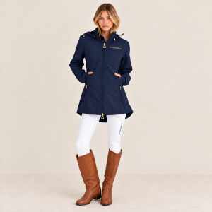 HH Equestrian Signature Waterproof Rain Jacket – Navy & Gold | PRE-ORDER